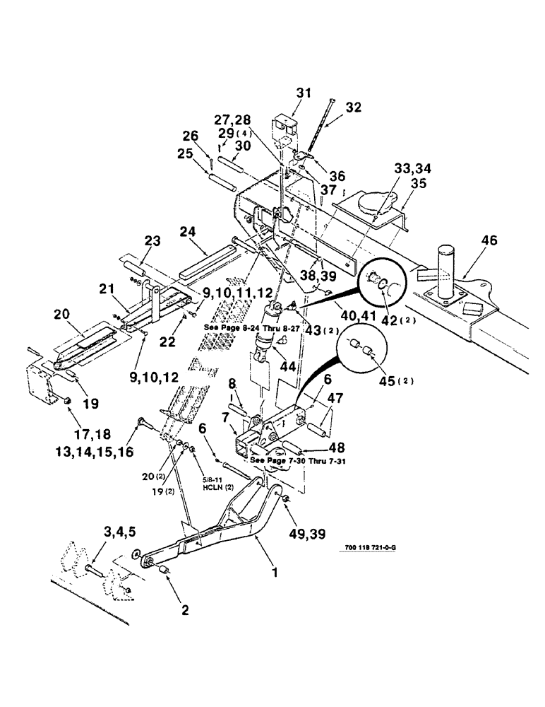 Схема запчастей Case IH 8360 - (7-12) - HEADER FRAME AND FLOTATION ASSEMBLY, RIGHT, 12 FOOT (09) - CHASSIS