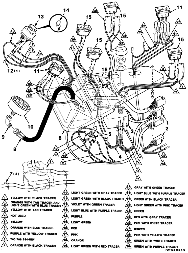 Схема запчастей Case IH 8880 - (04-012) - CONSOLE PANEL WIRING ASSEMBLY (55) - ELECTRICAL SYSTEMS