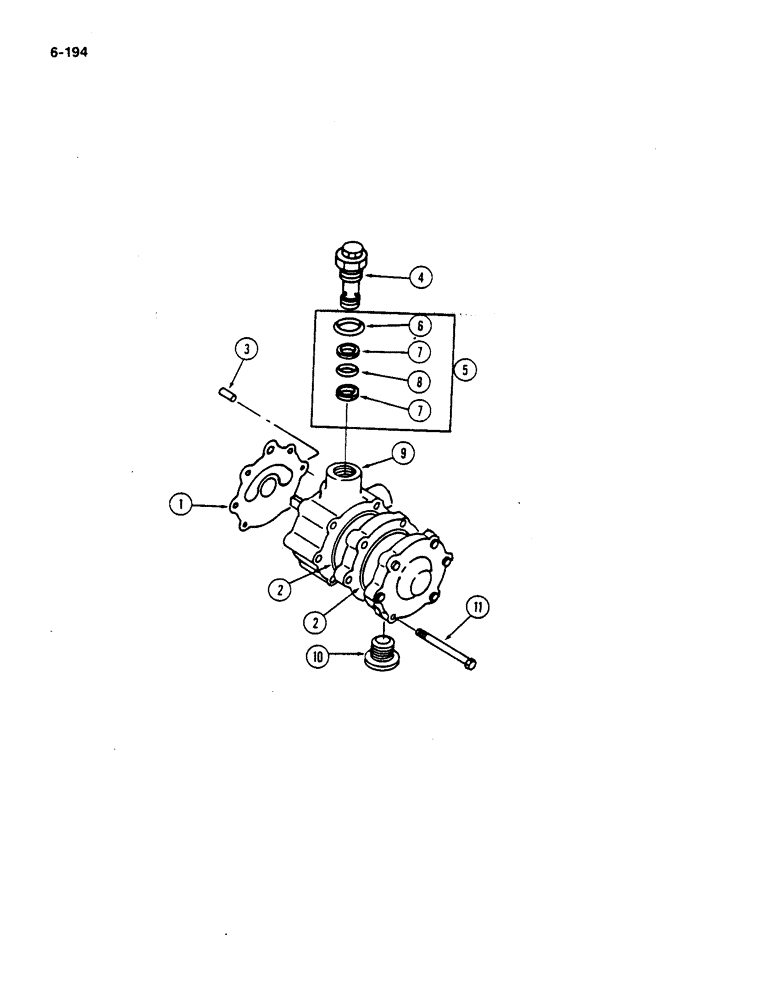 Схема запчастей Case IH 782 - (6-194) - HYDROSTATIC PUMP, CHARGE PUMP (03) - POWER TRAIN