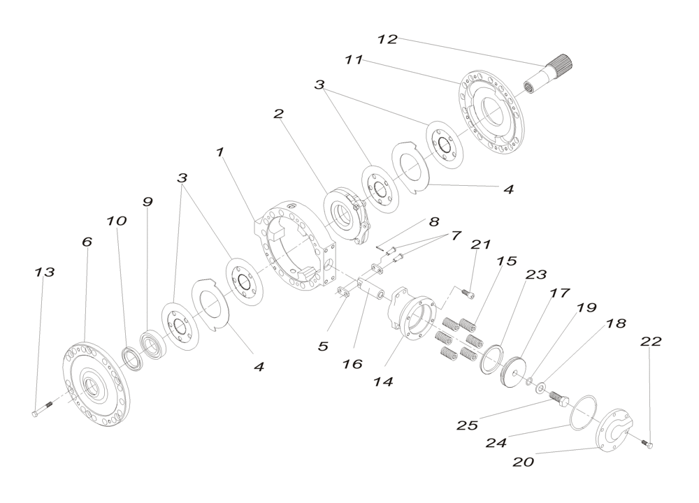 Схема запчастей Case IH 7000 - (A09.04[01]) - Wet Brake {7000} (33) - BRAKES & CONTROLS