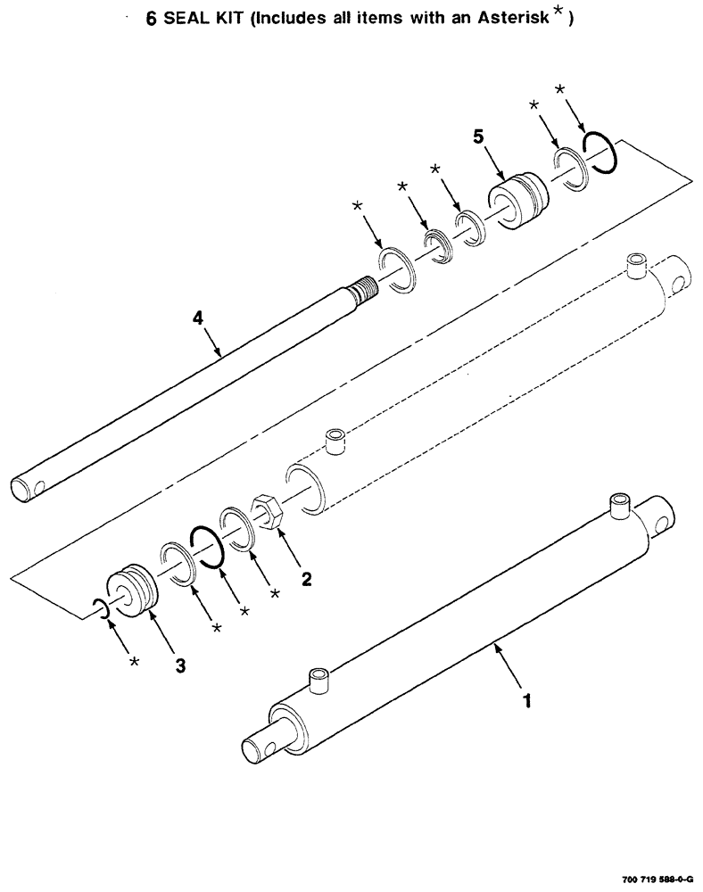 Схема запчастей Case IH RS561 - (08-030) - HYDR. CYL. ASSY. (LOWER BALE TENSION) (2 IN. BORE X 16 IN. STROKE) (S.N. CFH0156001 THRU CFH0156399) (07) - HYDRAULICS