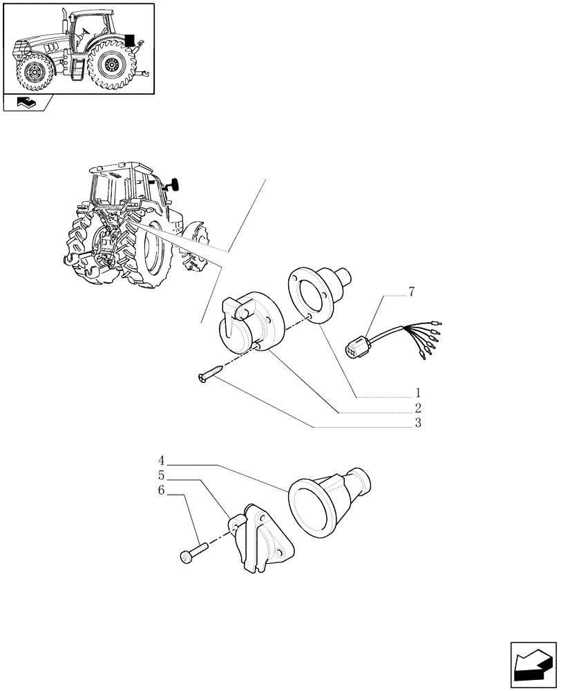 Схема запчастей Case IH MAXXUM 140 - (1.76.0[05]) - TRAILER SOCKET (06) - ELECTRICAL SYSTEMS