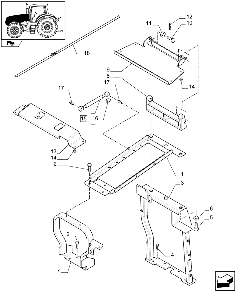 Схема запчастей Case IH MAXXUM 115 - (1.83.0/01[02]) - HOOD - SUPPORTS (08) - SHEET METAL