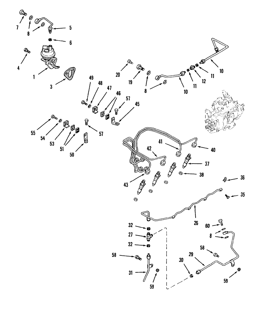 Схема запчастей Case IH 8840 - (10-044) - FUEL INJECTION SYSTEM (DIESEL) (10) - ENGINE