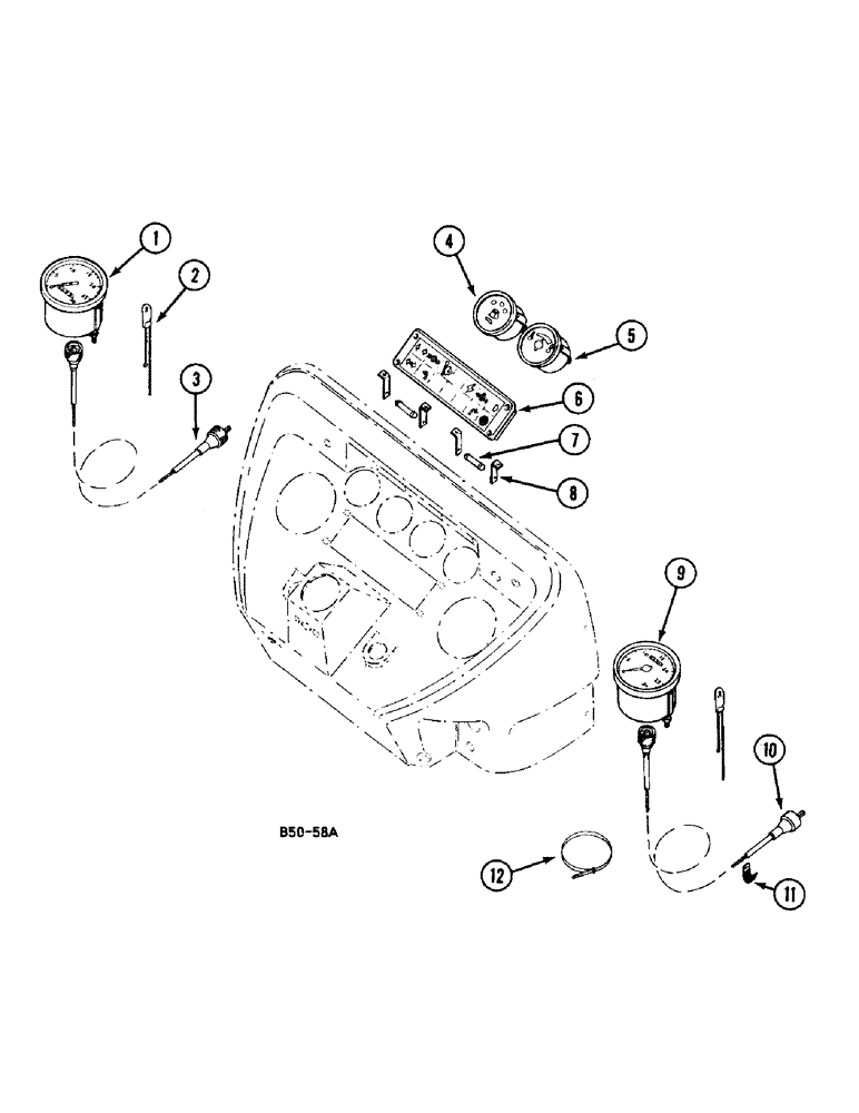 Схема запчастей Case IH 248 - (9-820) - INSTRUMENTS, FOR 4 WHEEL DRIVE TRACTORS, FOR 2 WHEEL DRIVE TRACTORS (09) - CHASSIS