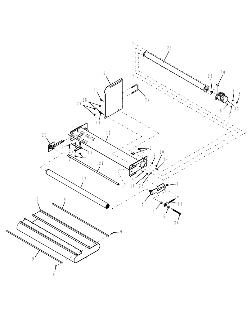 Схема запчастей Case IH DHX361 - (2.06[1]) - JUNIOR DECK, PRIOR TO PIN K01 2002 (12) - MAIN FRAME