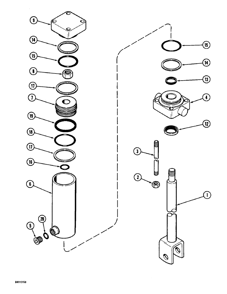 Схема запчастей Case IH 900 - (8-074) - DRIVE/CARRYING WHEEL MASTER HYDRAULIC CYLINDER (08) - HYDRAULICS