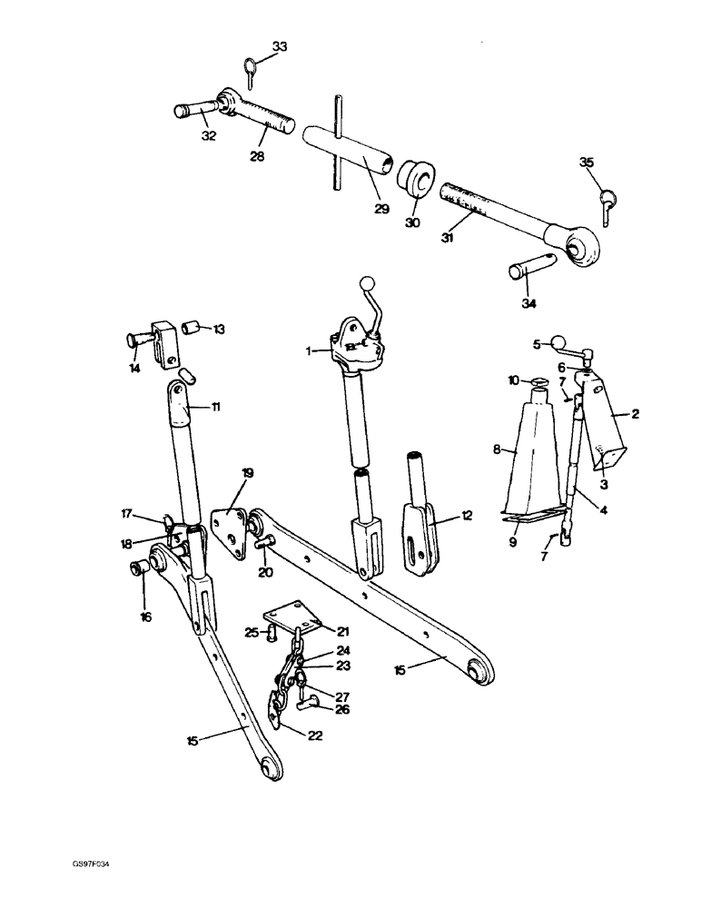 Схема запчастей Case IH 885 - (8-26) - THREE-POINT LINKAGE, DUAL CATAGORY (08) - HYDRAULICS