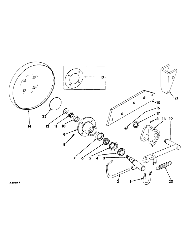 Схема запчастей Case IH 311 - (P-17) - REAR FURROW STEEL WHEEL UNIT SPRING LOADED, 64 AND SINCE, PRODUCT GRAPHICS 