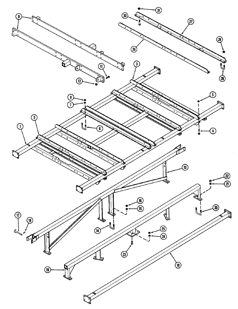 Схема запчастей Case IH 1300W - (10) - MAIN FRAME, 32 TO 40 FOOT (9.8 TO 12.2 M) 