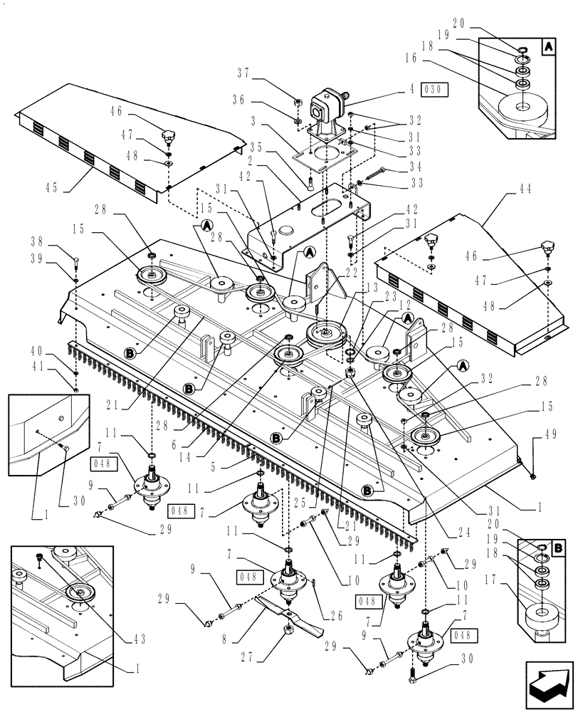 Схема запчастей Case IH 717675056 - (047) - REAR DECK 