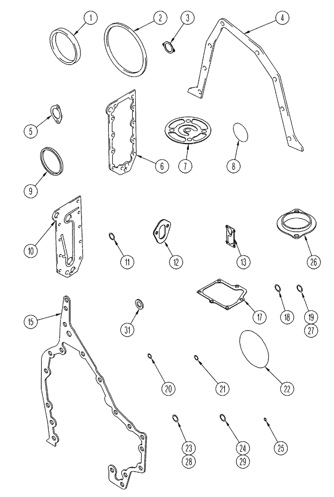 Схема запчастей Case IH FLX4375 - (02-052) - GASKET KIT - CYLINDER BLOCK (01) - ENGINE