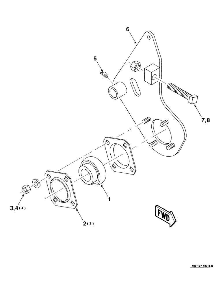 Схема запчастей Case IH 8312 - (5-22) - PIVOT ASSEMBLY, RIGHT (58) - ATTACHMENTS/HEADERS