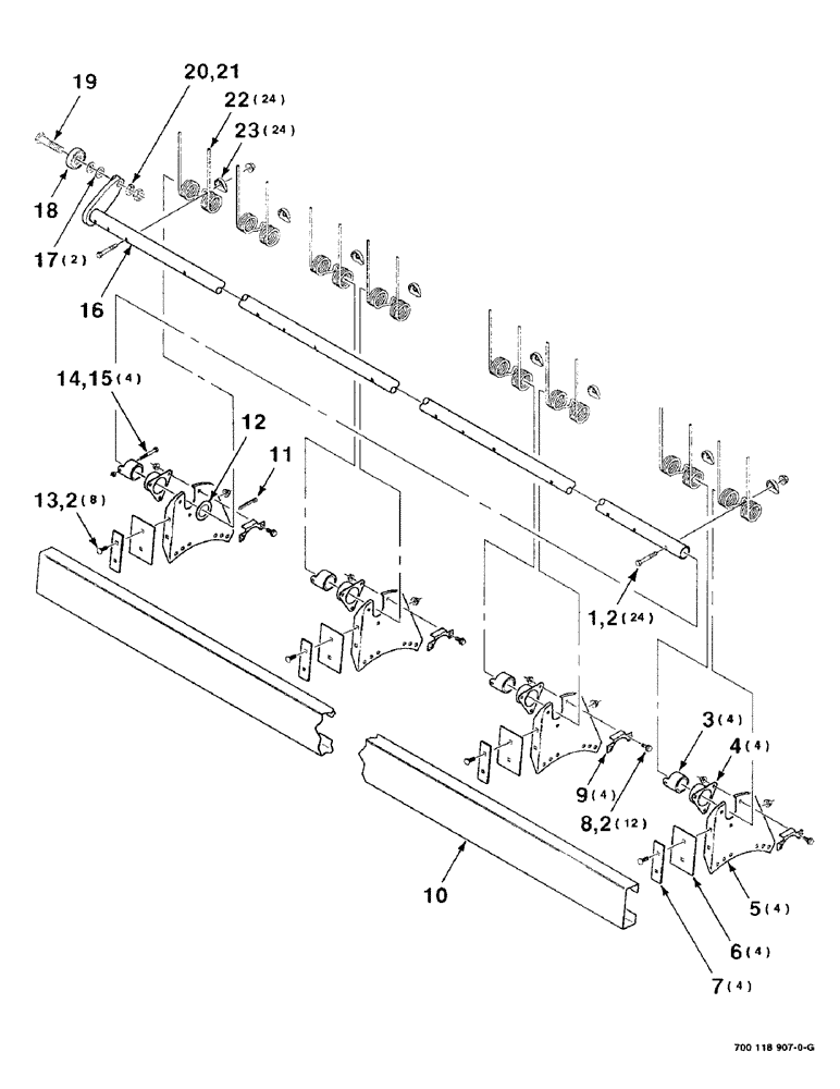 Схема запчастей Case IH 8820 - (6-12) - REEL BAT AND TINE TUBE ASSEMBLY, 16 FOOT, TINE TUBE ASSEMBLY A (09) - CHASSIS