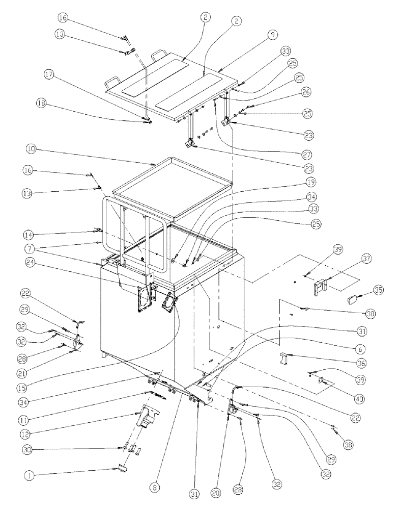 Схема запчастей Case IH 438 - (06-015) - BIN GROUP, TRIPLE BIN, LH, 50 Bin Group