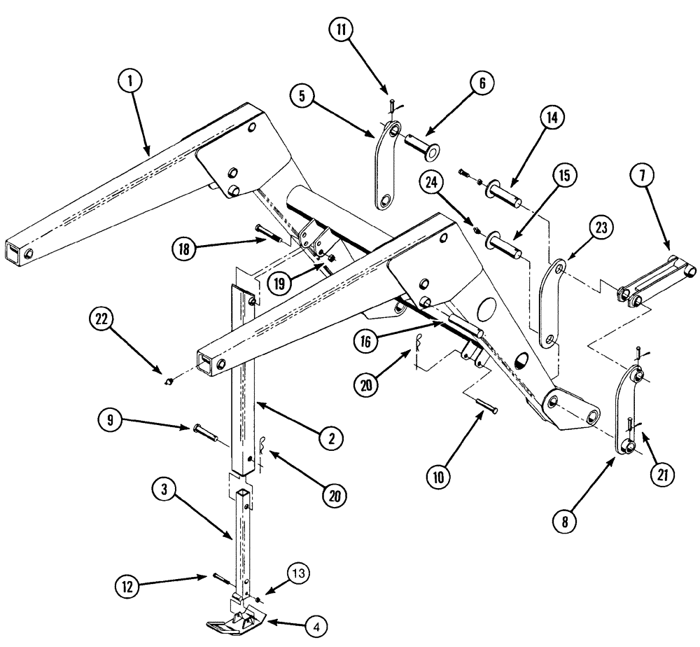 Схема запчастей Case IH 520 - (9-02) - LIFT FRAME AND PARKING LEG (09) - CHASSIS/ATTACHMENTS