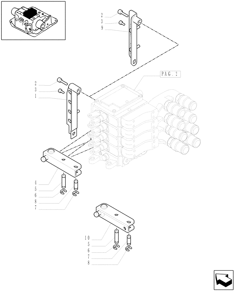 Схема запчастей Case IH MXU125 - (1.82.7/43[01]) - (VAR.009) 4 REMOTES(2NC+2CONFIG) FOR CCLS PUMP FOR MDC AND RELEVANT PARTS (07) - HYDRAULIC SYSTEM