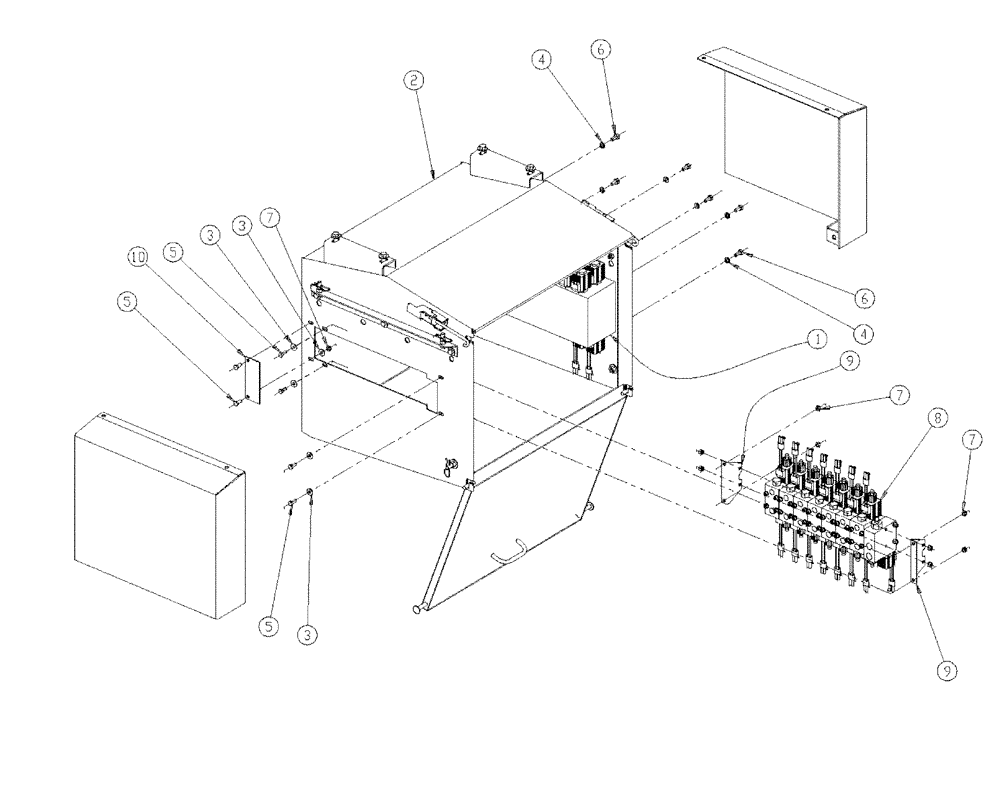 Схема запчастей Case IH 438 - (03-005) - DOUBLE BIN - VALVE BOX GROUP Bin Group