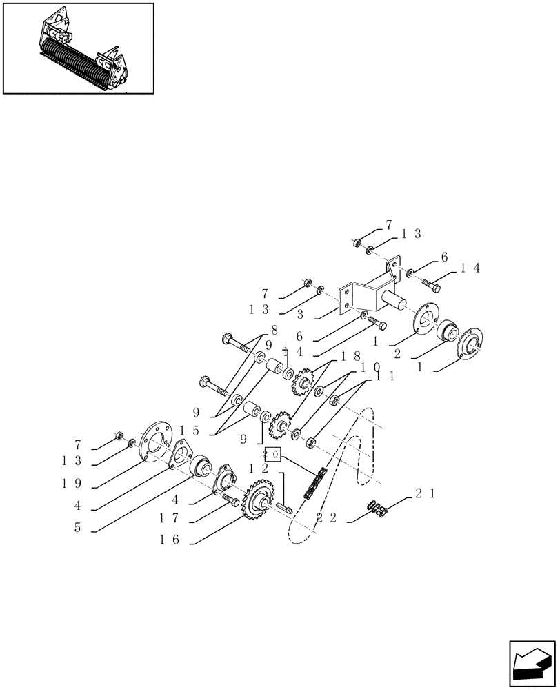 Схема запчастей Case IH LBX331S - (13.02[01]) - PICK-UP, MAIN TRANSMISSION, LH (13) - FEEDER