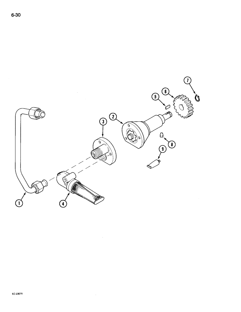 Схема запчастей Case IH 695 - (6-030) - REAR FRAME, TRANSFER OIL PUMP (06) - POWER TRAIN