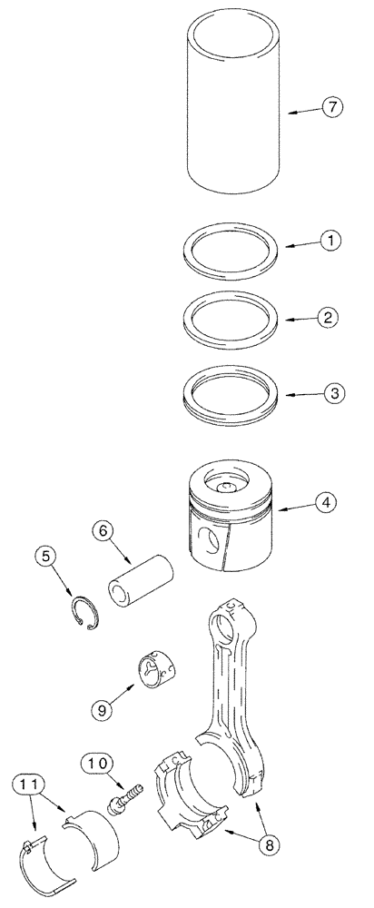 Схема запчастей Case IH SPX3200 - (03-022) - PISTONS & CONNECTING RODS (01) - ENGINE