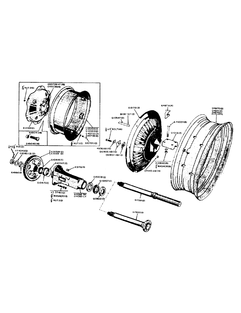 Схема запчастей Case IH 600B-SERIES - (074) - FINAL DRIVE GEARS, REAR AXLES AND WHEELS, REAR WHEEL AND RIM, 511B AND 611B GENERAL PURPOSE (06) - POWER TRAIN