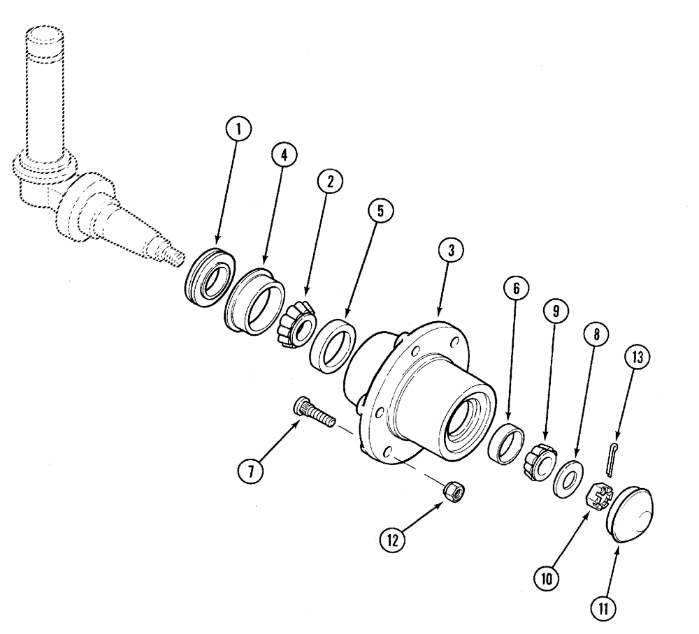 Схема запчастей Case IH C60 - (05-10) - WHEEL HUBS AND CAPS (05) - STEERING