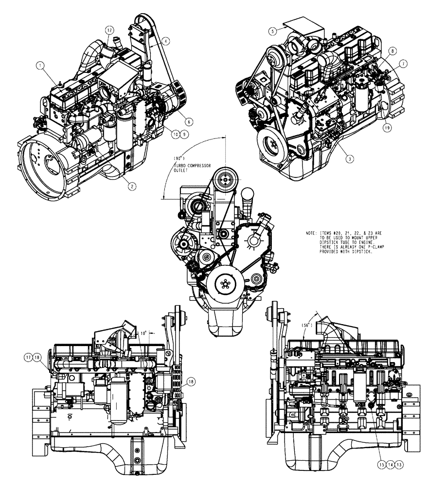 Схема запчастей Case IH FLX3510 - (02-001) - ENGINE GROUP, FLX3010 (01) - ENGINE