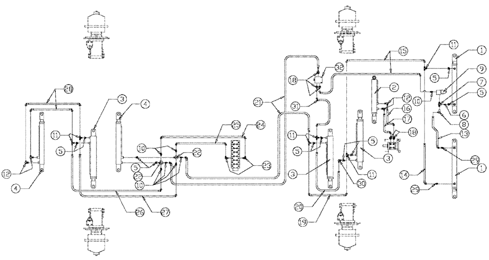 Схема запчастей Case IH SPX2130 - (06-003) - STEERING Hydraulic Plumbing