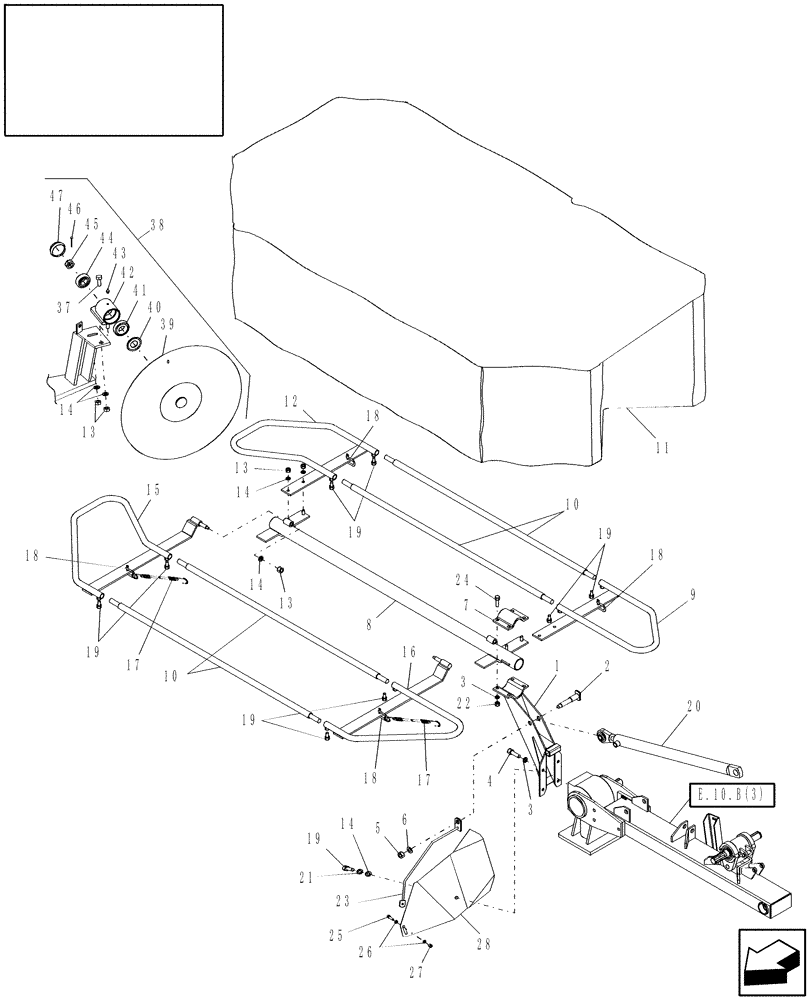 Схема запчастей Case IH MDX21 - (F.20.C[1]) - SUPPORT 4 DISC F - Frame Positioning