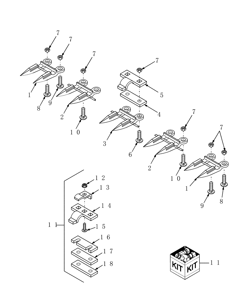 Схема запчастей Case IH HDX161 - (012) - CUTTERBAR GUARDS (58) - ATTACHMENTS/HEADERS