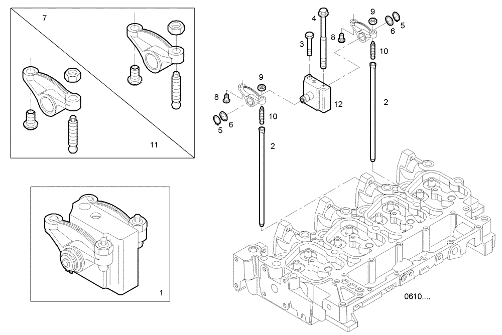 Схема запчастей Case IH F4BE0484F D606 - (0668.016) - ROCKER SHAFT 