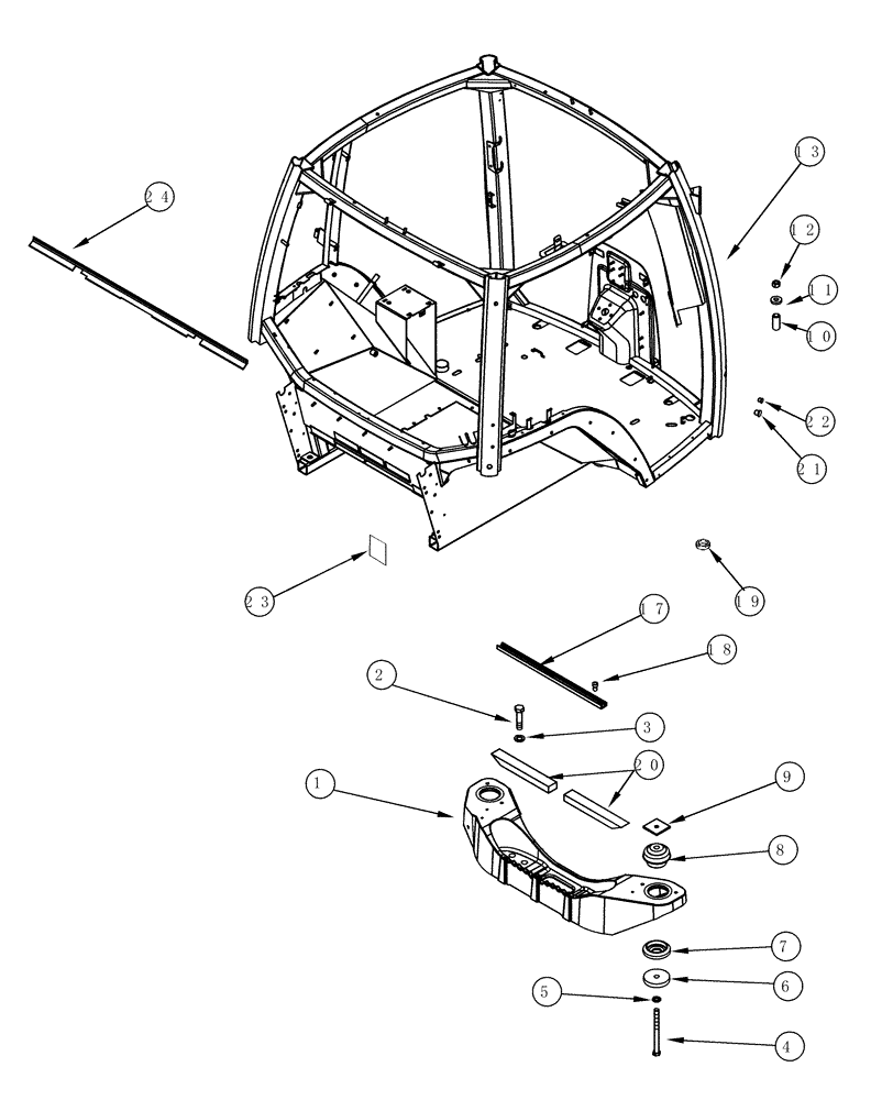 Схема запчастей Case IH MX180 - (09-12) - CAB MOUNTING AND FRAME (09) - CHASSIS/ATTACHMENTS