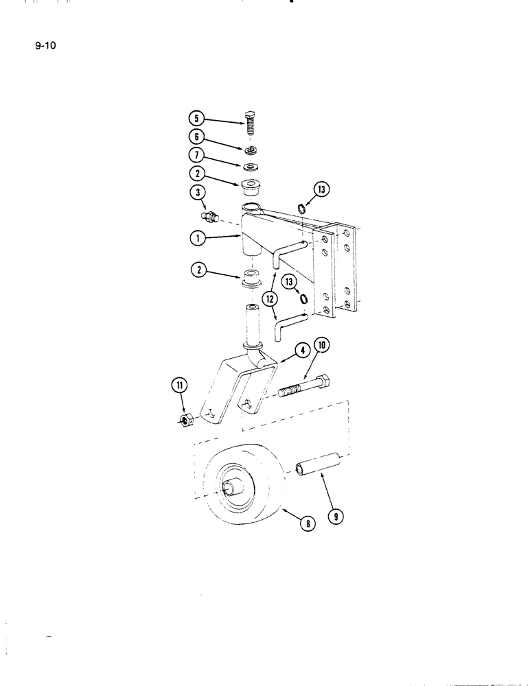 Схема запчастей Case IH 60RS - (9-010) - CASTER WHEELS, 60RS MOWER (03) - CHASSIS/MOUNTED EQUIPMENT