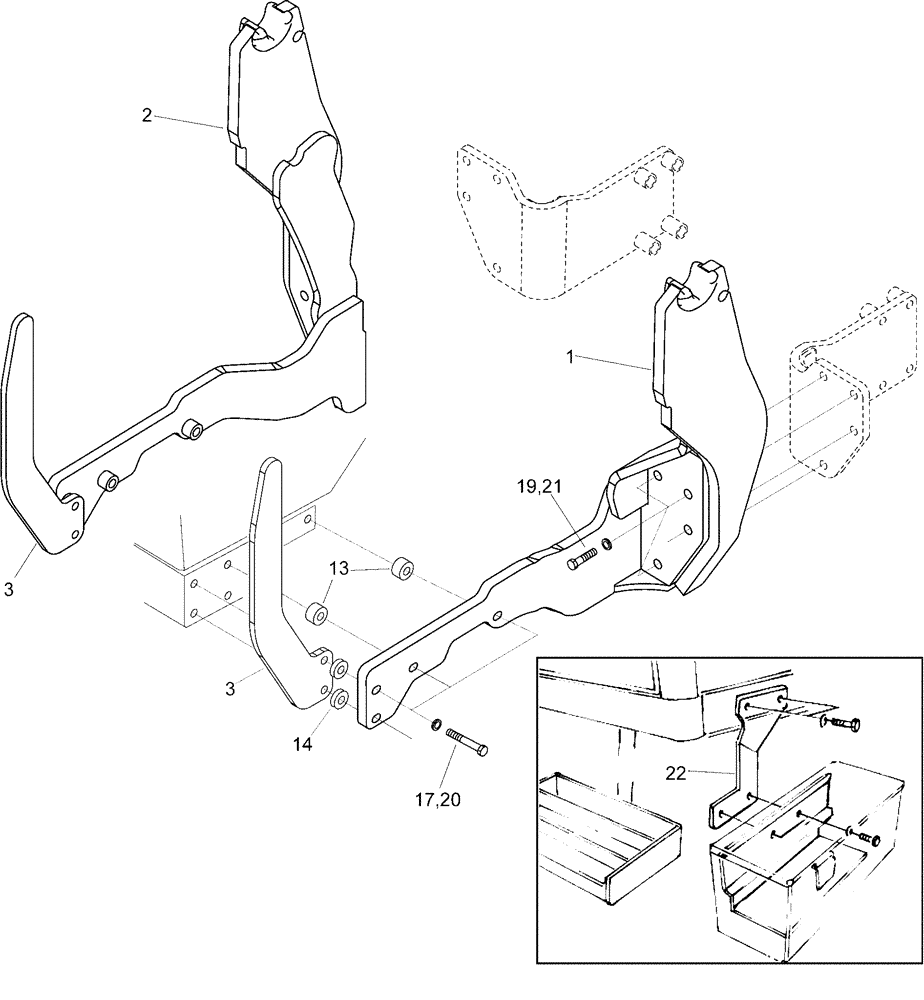 Схема запчастей Case IH LX720 - (39.100.050) - SUBFRAME SET FOR JX55 - JX70 TRACTOR (39) - FRAMES AND BALLASTING