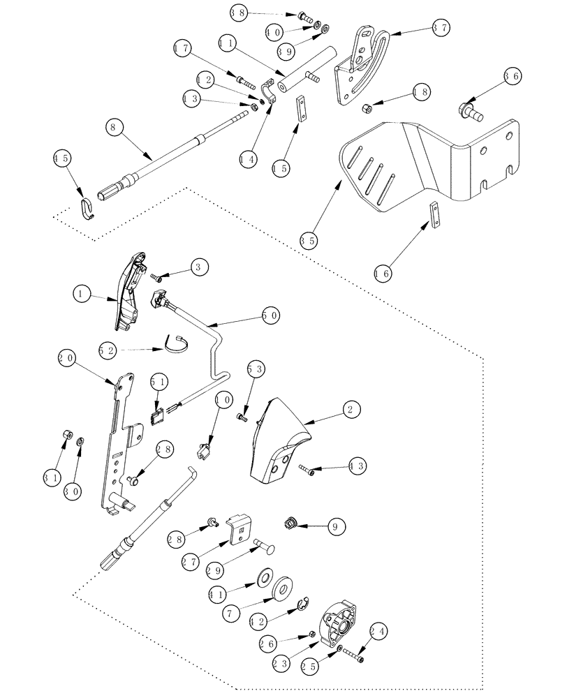 Схема запчастей Case IH MX220 - (03-19) - HAND THROTTLE, MX180, MX200, MX220 (03) - FUEL SYSTEM