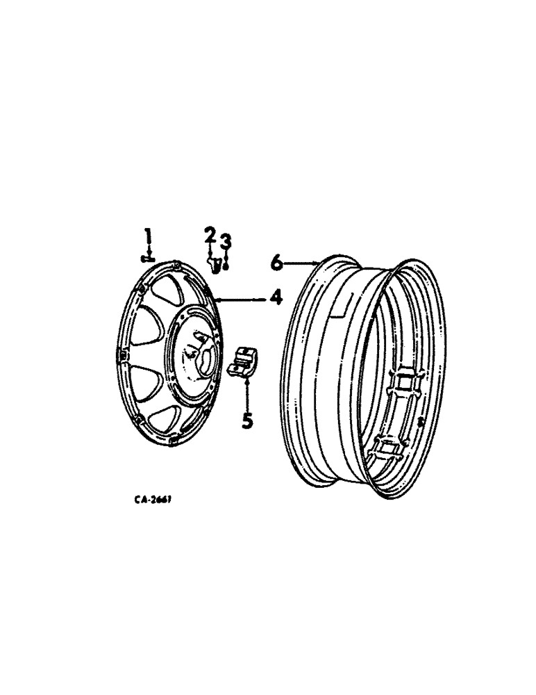 Схема запчастей Case IH 2656 - (L-10) - WHEELS & WHEEL WEIGHTS, REAR WHEELS, INTERNATIONAL ROW CROP TRACTORS W/SINGLE RAMP TYPE CLAMP WHEELS Wheels & Wheel Weights