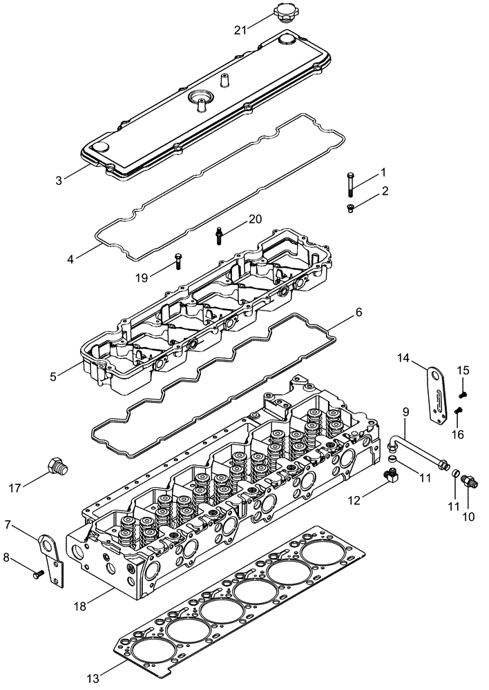 Схема запчастей Case IH FLX3020 - (02-07) - CYLINDER HEAD AND COVER (01) - ENGINE