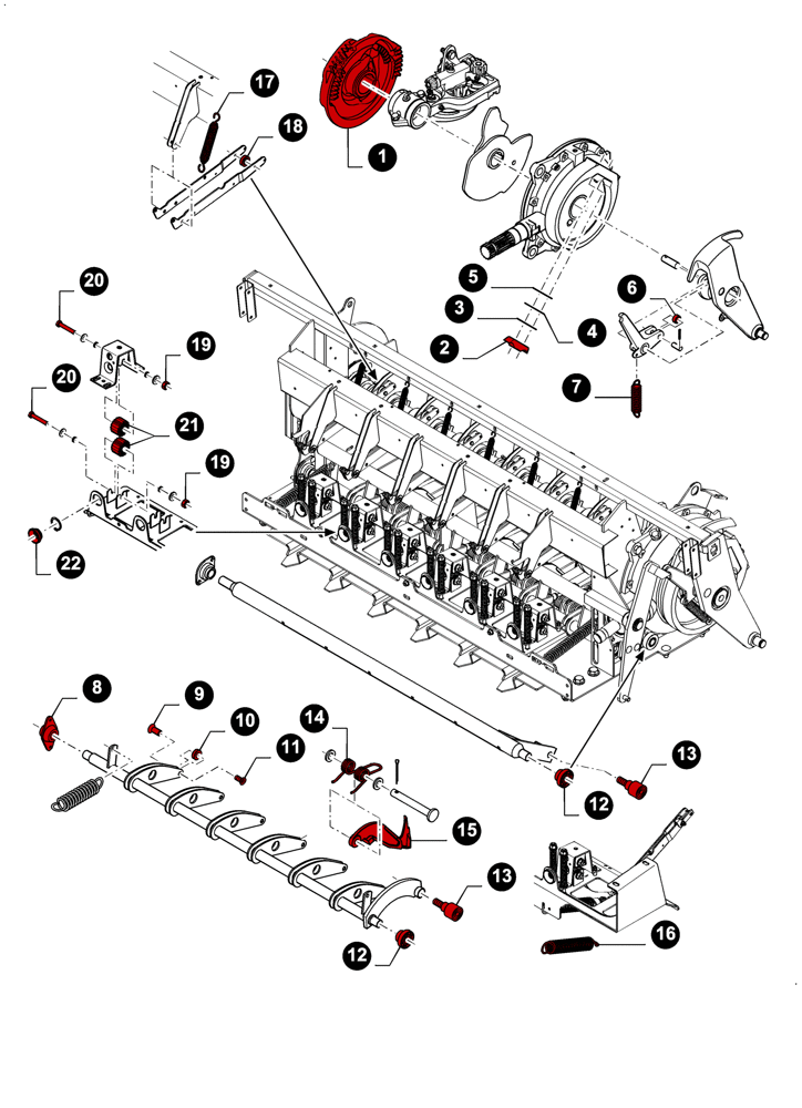 Схема запчастей Case IH LB333S - (00.00LB027[01]) - MAINTENANCE PARTS, KNOTTERS - GEARBOX, TWINE TENSIONER, TRIP MECHANISM & TUCKER ARM (00) - GENERAL