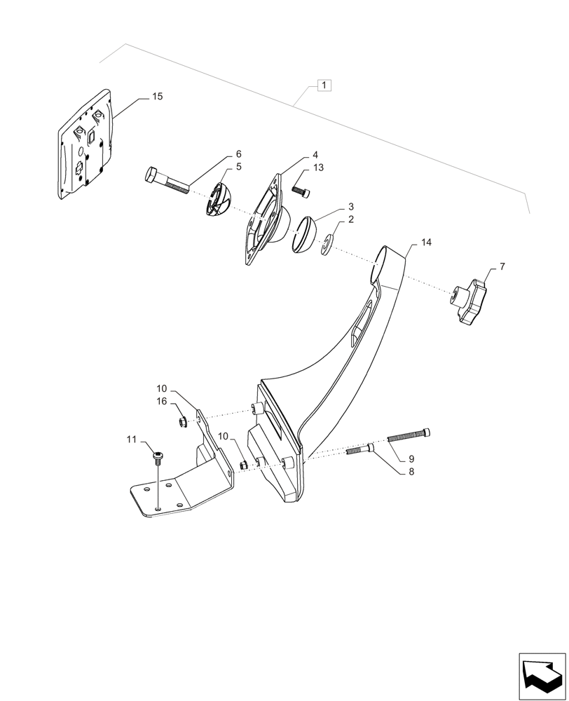 Схема запчастей Case IH MAGNUM 235 - (55.785.AF[02]) - KIT, MONITOR MOUNTING (55) - ELECTRICAL SYSTEMS