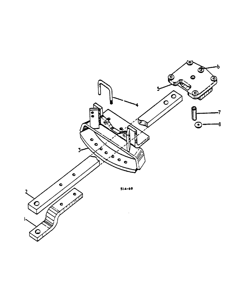 Схема запчастей Case IH 474 - (09-10) - SWINGING DRAWBAR (12) - FRAME