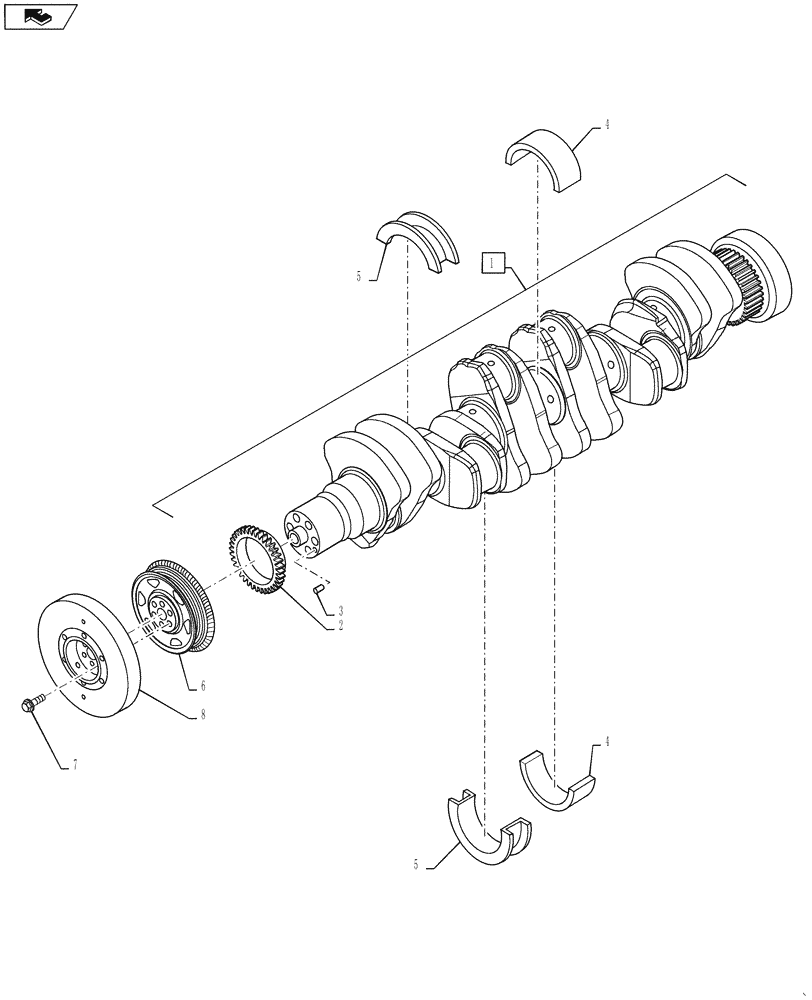 Схема запчастей Case IH 3230 - (10.103.02) - CRANKSHAFT & PULLEY (10) - ENGINE