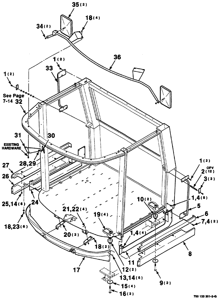 Схема запчастей Case IH 8860 - (07-12) - CAB FRAME, MIRROR AND SHIELD ASSEMBLIES (90) - PLATFORM, CAB, BODYWORK AND DECALS