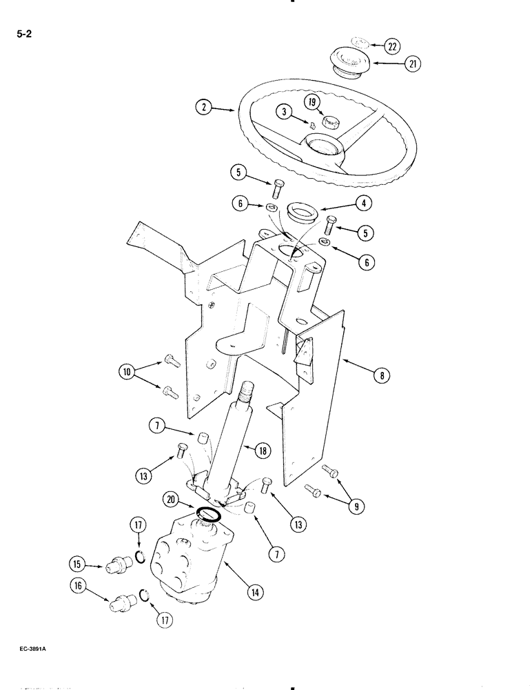 Схема запчастей Case IH 695 - (5-02) - STEERING WHEEL, SUPPORT AND VALVE, TRACTOR WITHOUT CAB (05) - STEERING