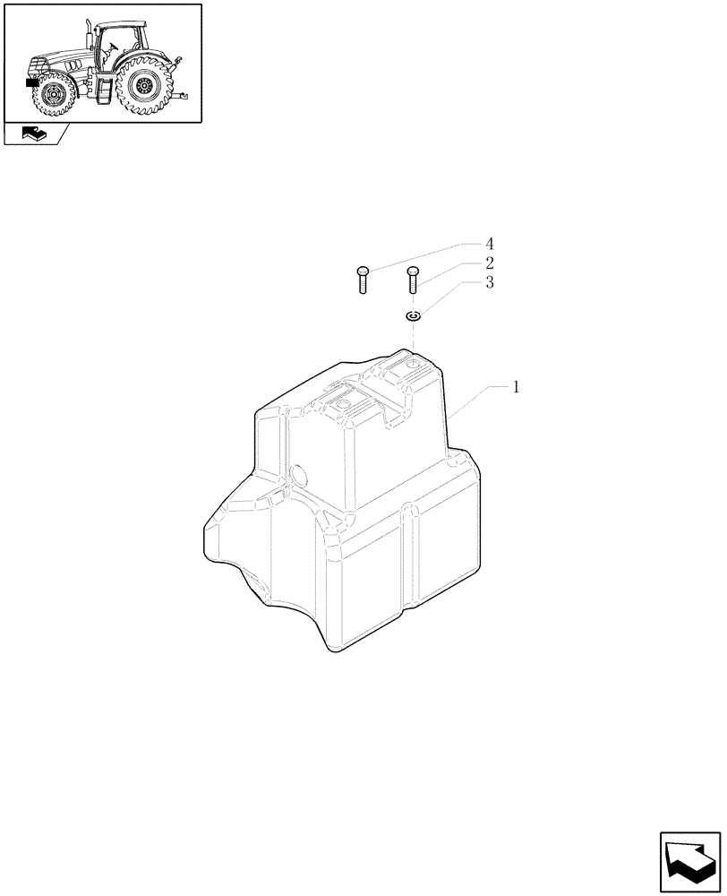 Схема запчастей Case IH PUMA 165 - (1.21.5/03) - (VAR. 681) LOWER FRONT WEIGHT (03) - TRANSMISSION