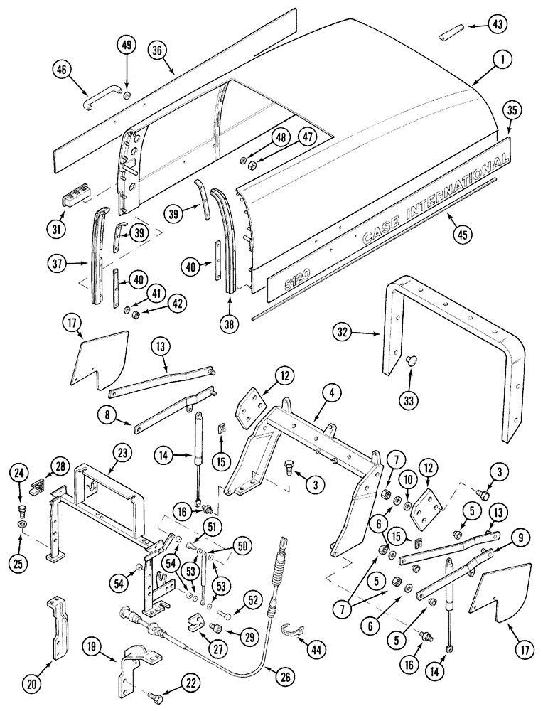 Схема запчастей Case IH 5120 - (9-046) - HOOD SHEET AND RELATED PARTS, 5120 (09) - CHASSIS/ATTACHMENTS