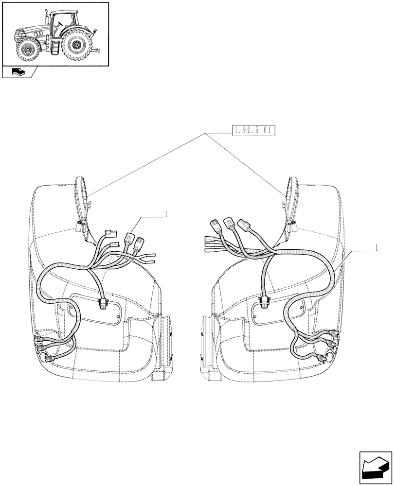 Схема запчастей Case IH PUMA 225 - (1.75.4[13]) - OUTER CONTROL MOUNTED MUDGUARDS (06) - ELECTRICAL SYSTEMS