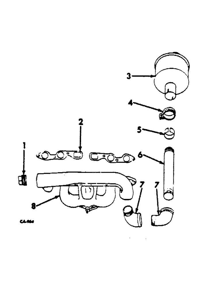 Схема запчастей Case IH C-153 - (E-37) - EXHAUST SYSTEM, 93, 105 AND 203 COMBINES 