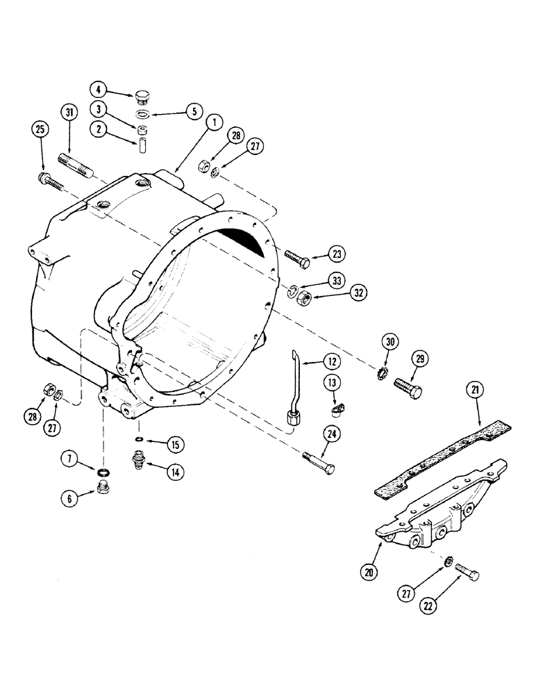 Схема запчастей Case IH 4694 - (6-140) - CLUTCH HOUSING (06) - POWER TRAIN