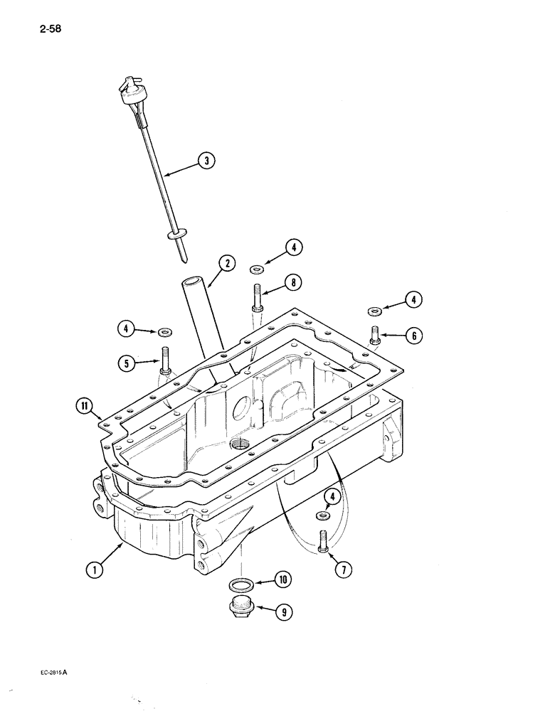 Схема запчастей Case IH 895 - (2-58) - OIL PAN (02) - ENGINE